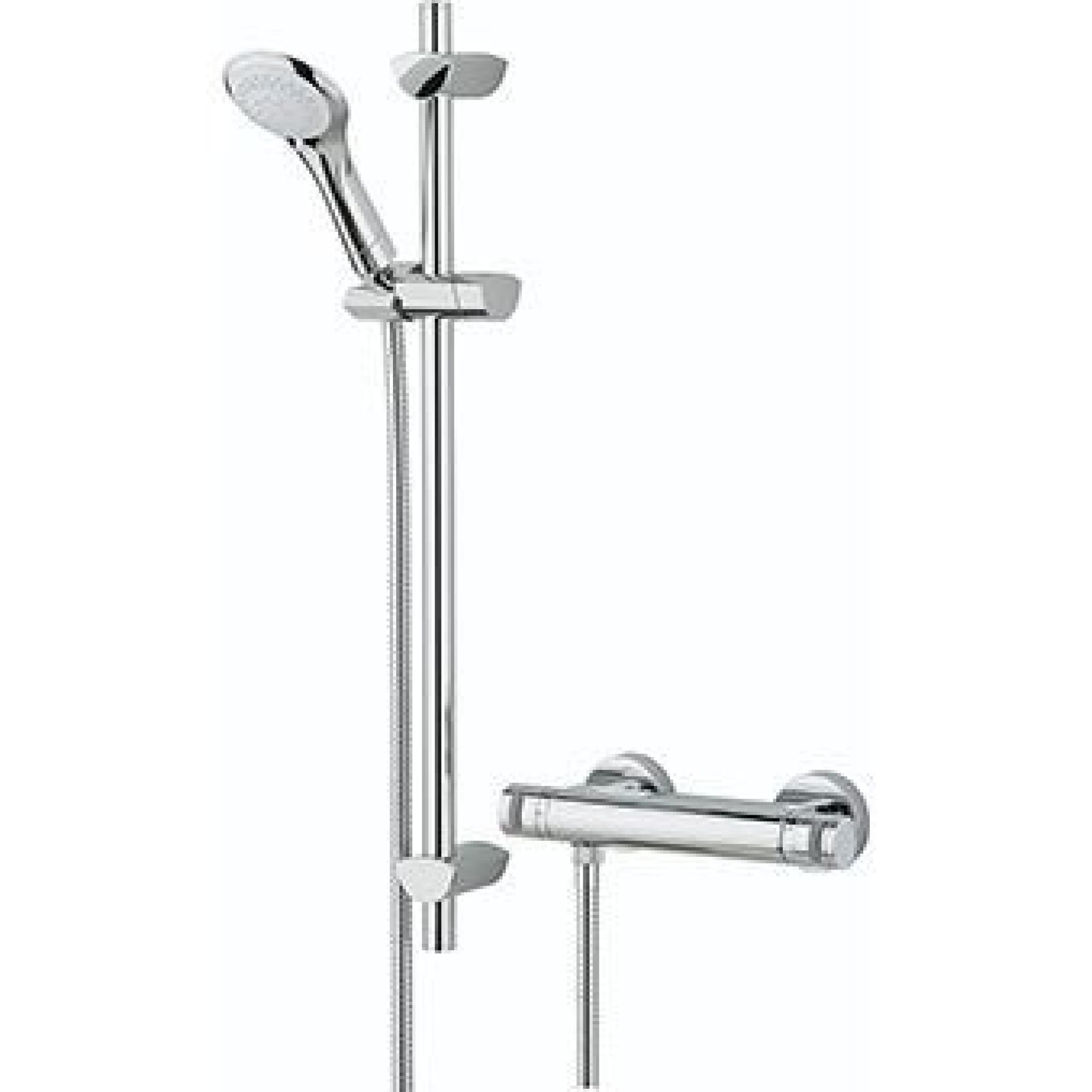 Bristan Thermostatic Exposed Bar Shower With Adjustable Riser Kit