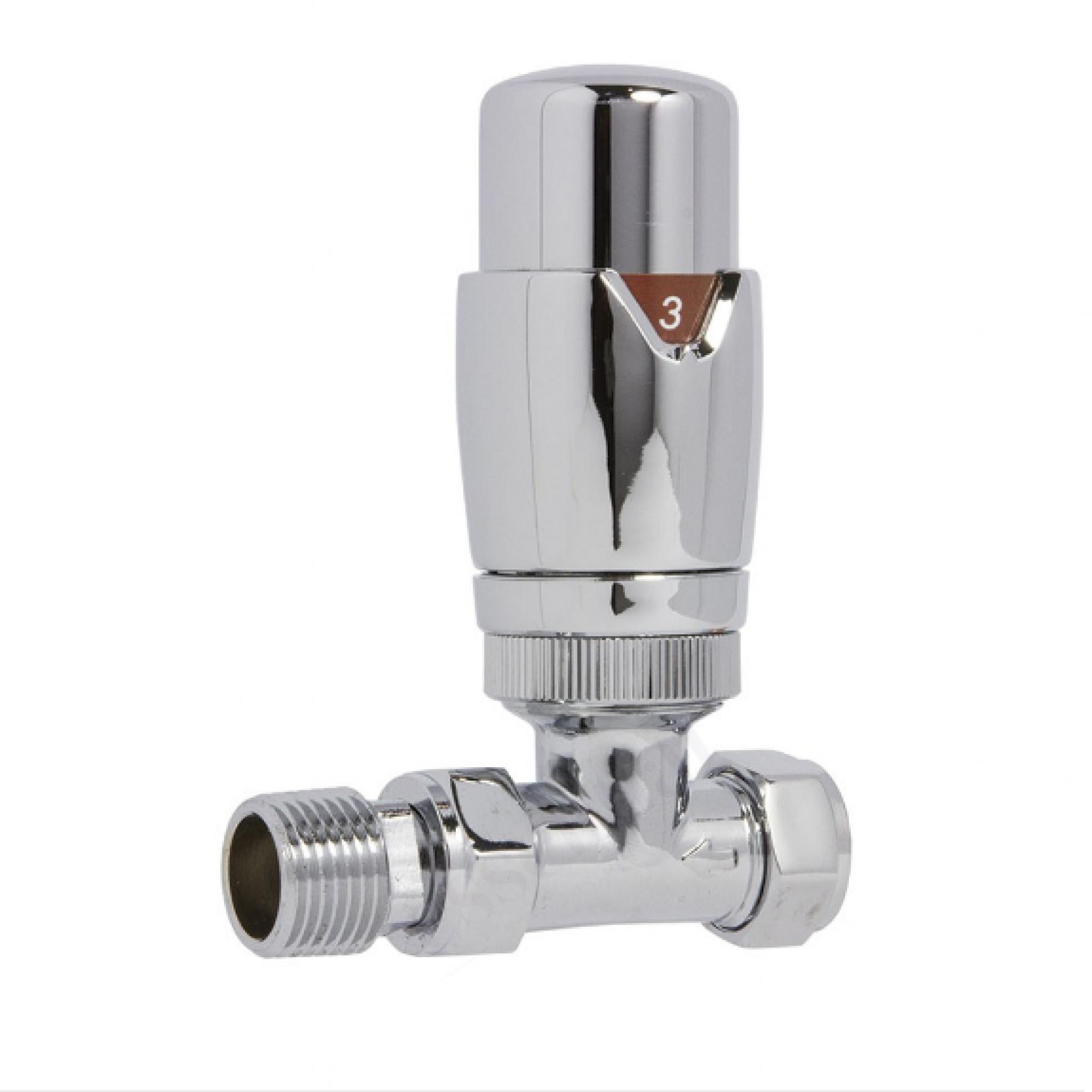 Chrome Mm Thermostatic Straight Radiator Valves