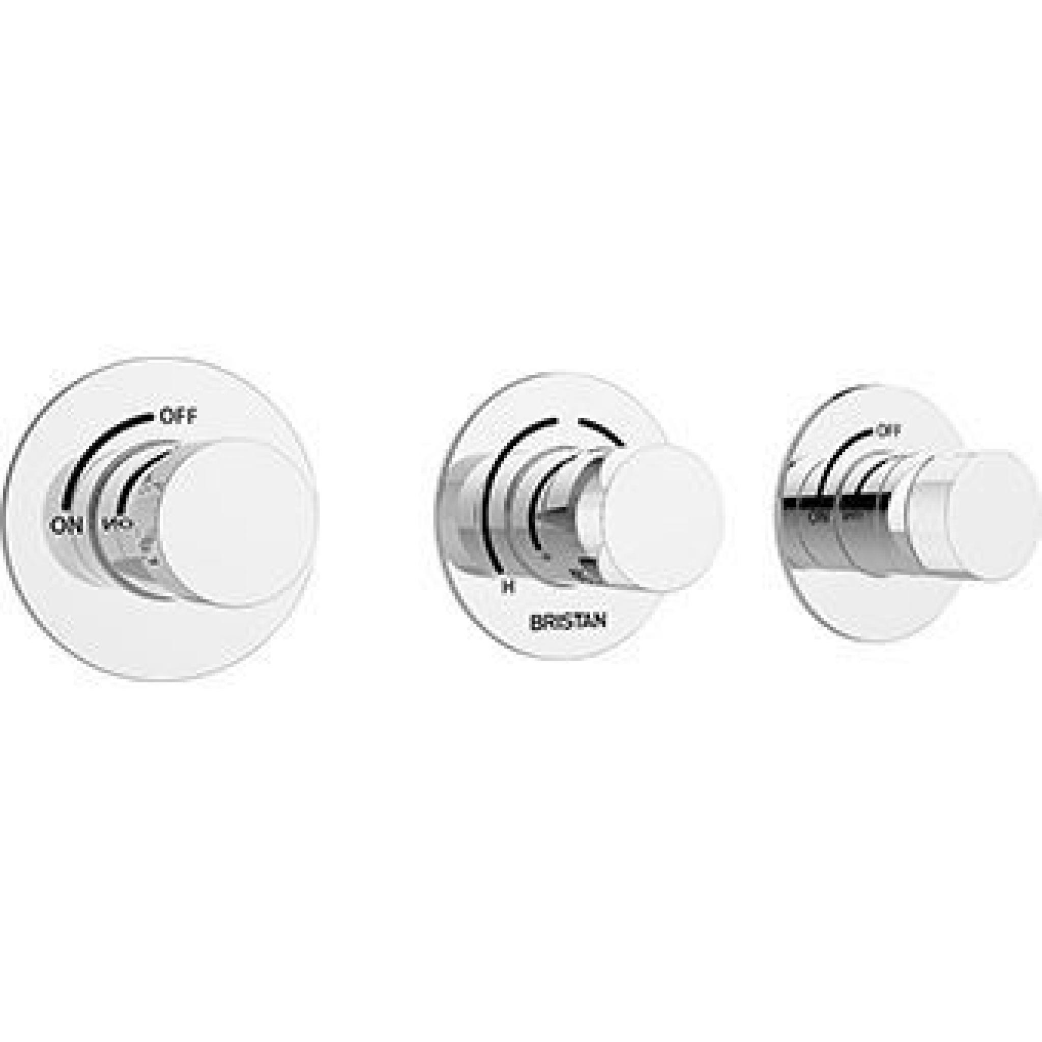 Bristan Thermostatic Recessed Three Handle Shower Valve With Stopcocks
