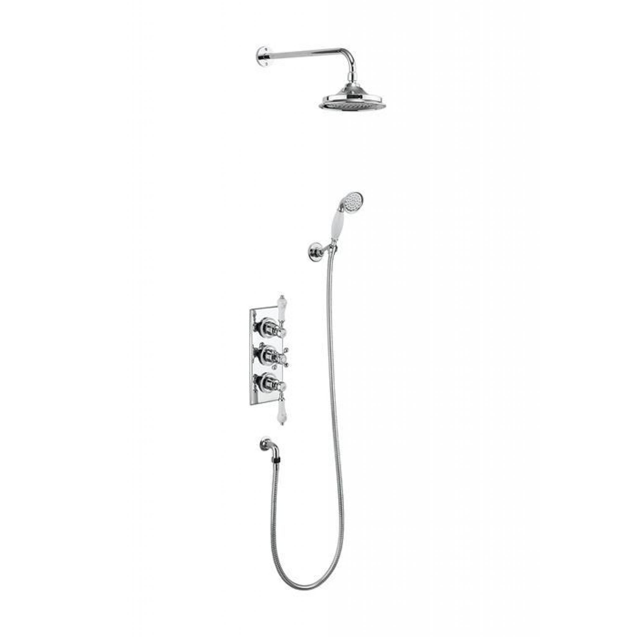 Burlington Trent Thermostatic Two Outlet Concealed Shower Valve , Fixed
