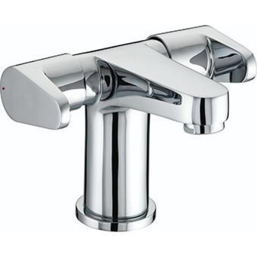 Bristan Quest Two Handled Basin Mixer With Clicker Waste