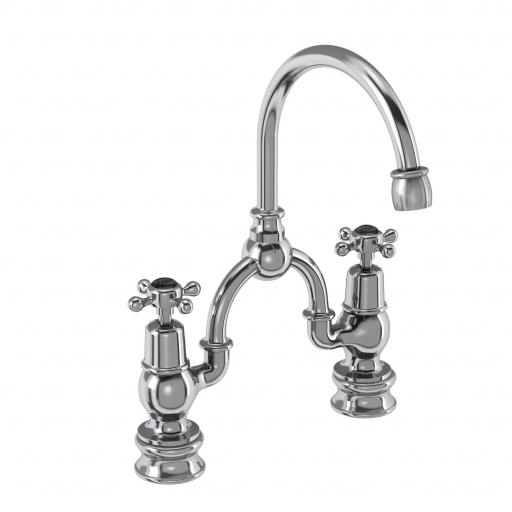 Burlinton 2 tap hole arch mixer with curved spout (200mm centres)