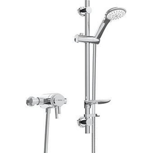 Bristan Prism Thermostatic Exposed Dual Control Shower Valve With Adjustable Riser Kit