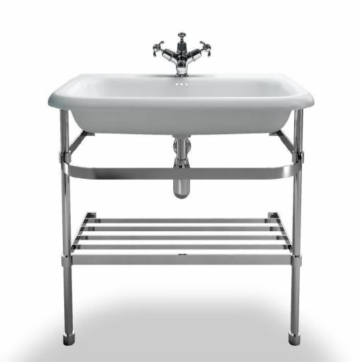 Burlington Large roll top basin with stainless steel stand