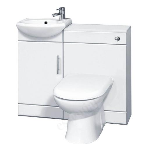 Alaska 950mm Gloss White Slim Toilet/Basin Unit Pack