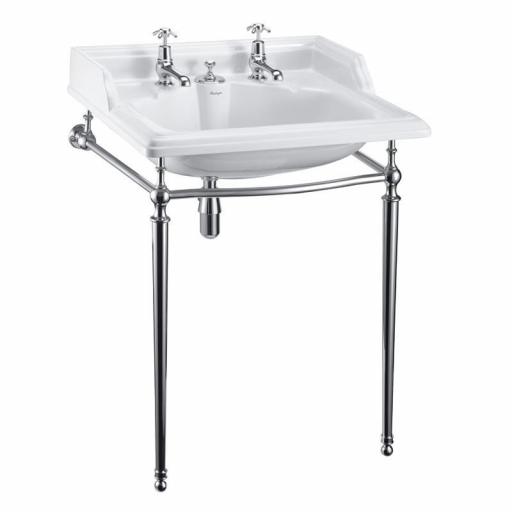 Burlington Classic 65cm basin with invisible overflow and basin stand