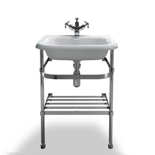 Burlington Small roll top basin with stainless steel stand