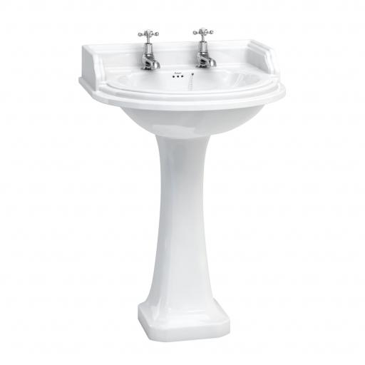 Burlington Classic round 65cm basin and Classic standard pedestal (2 Tap Hole)