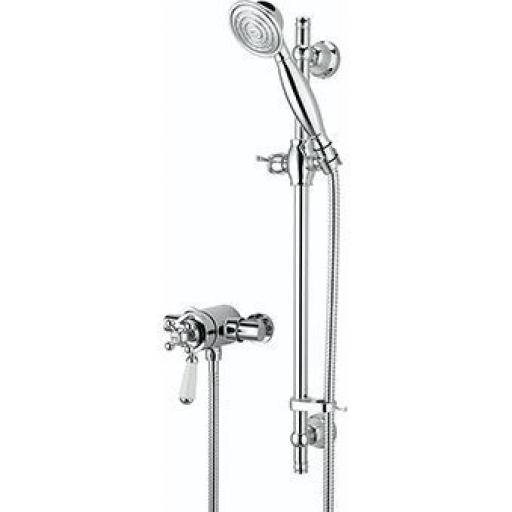 Bristan Regency Thermostatic Dual Control Mini Valve Shower With Riser Kit And Single Function Handset