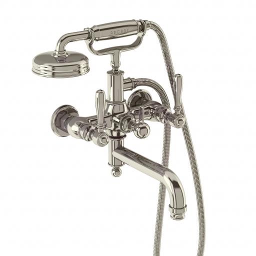 Burlington Arcade Bath shower mixer wall-mounted - nickel with brass lever
